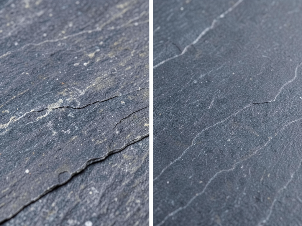 Comparing synthetic slate and natural stone for fr
